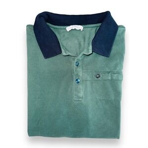 E2 Versace Collection Polo Shirt Top Small Green Blue